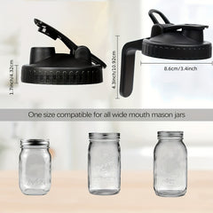 Mason Jar Lid With Handle 86mm Wide Mouth Pour Spout Lid