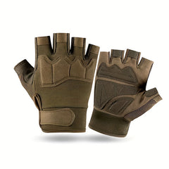 Green Men's Cycling Gloves Half Finger Sports Fitness Non-slip