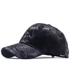 Vintage Print Baseball Cap Cotton Adjustable Sunscreen Sports Hat