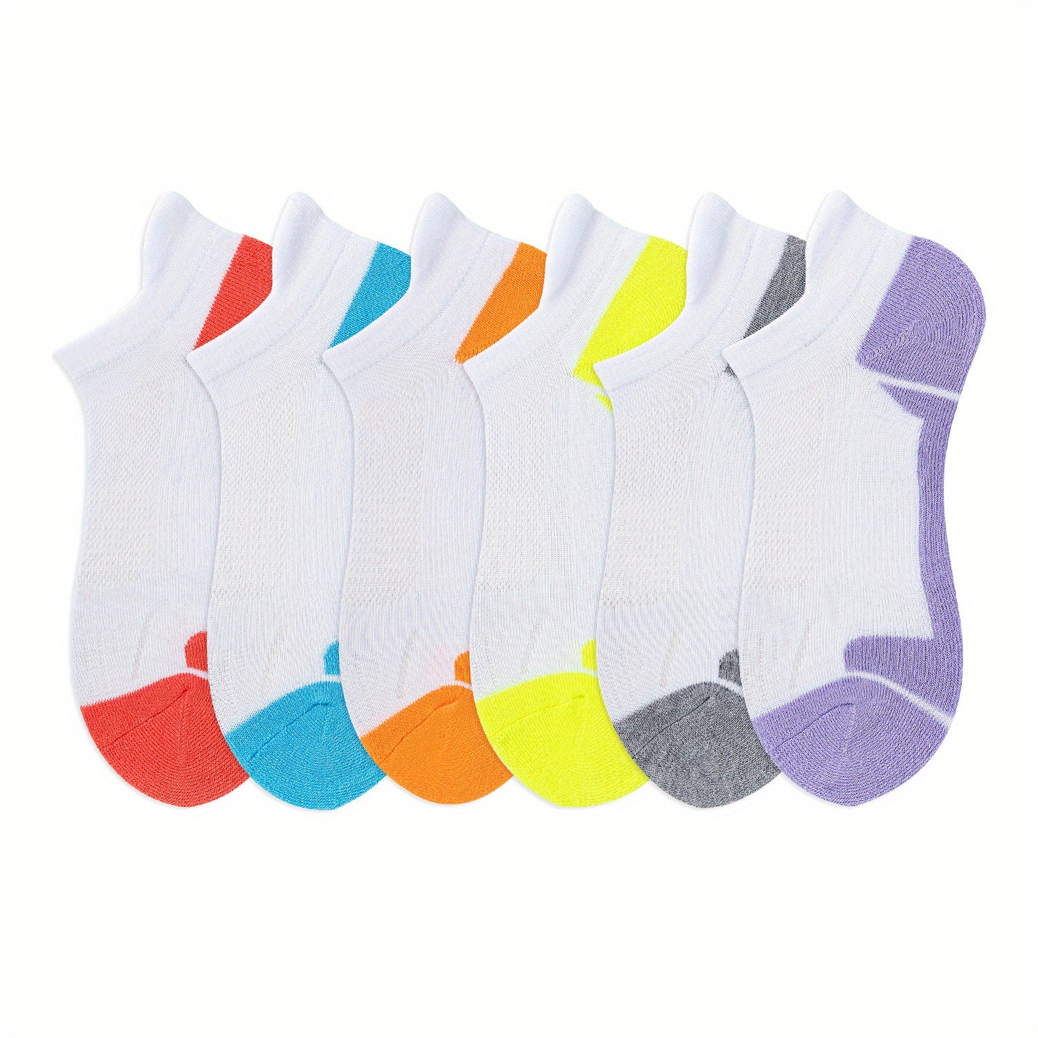 6 Pairs Colorblock Sports Socks for Women