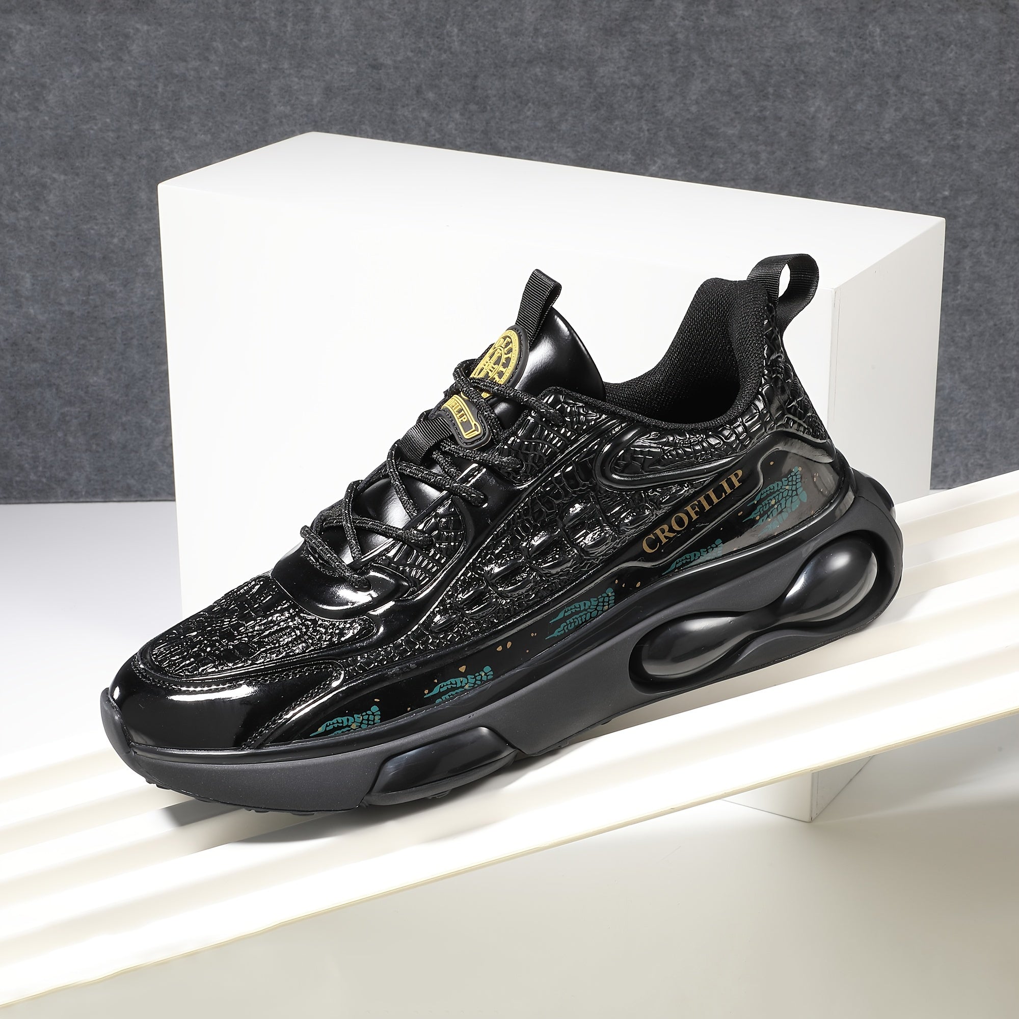 Men's Shock-Absorbing Running Shoes Non Slip Lace Up Sneakers