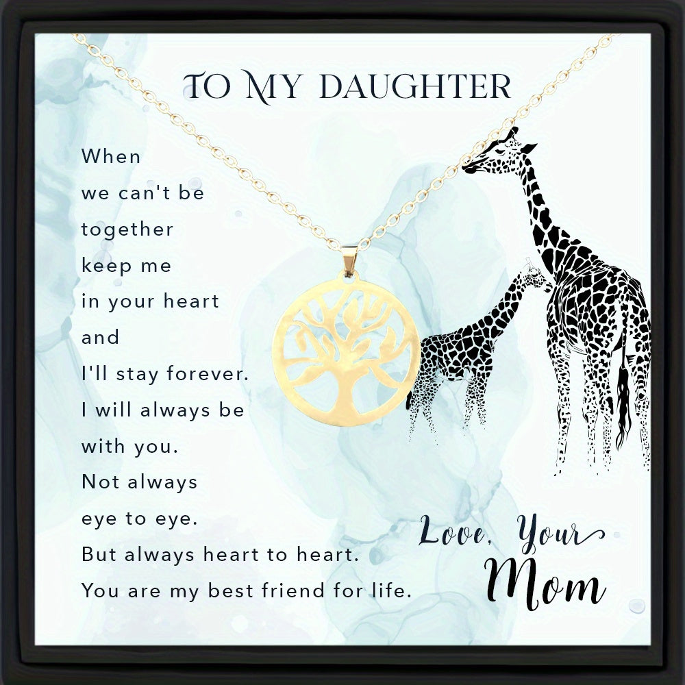 Tree Of Life Round Pendant Necklace for Daughter