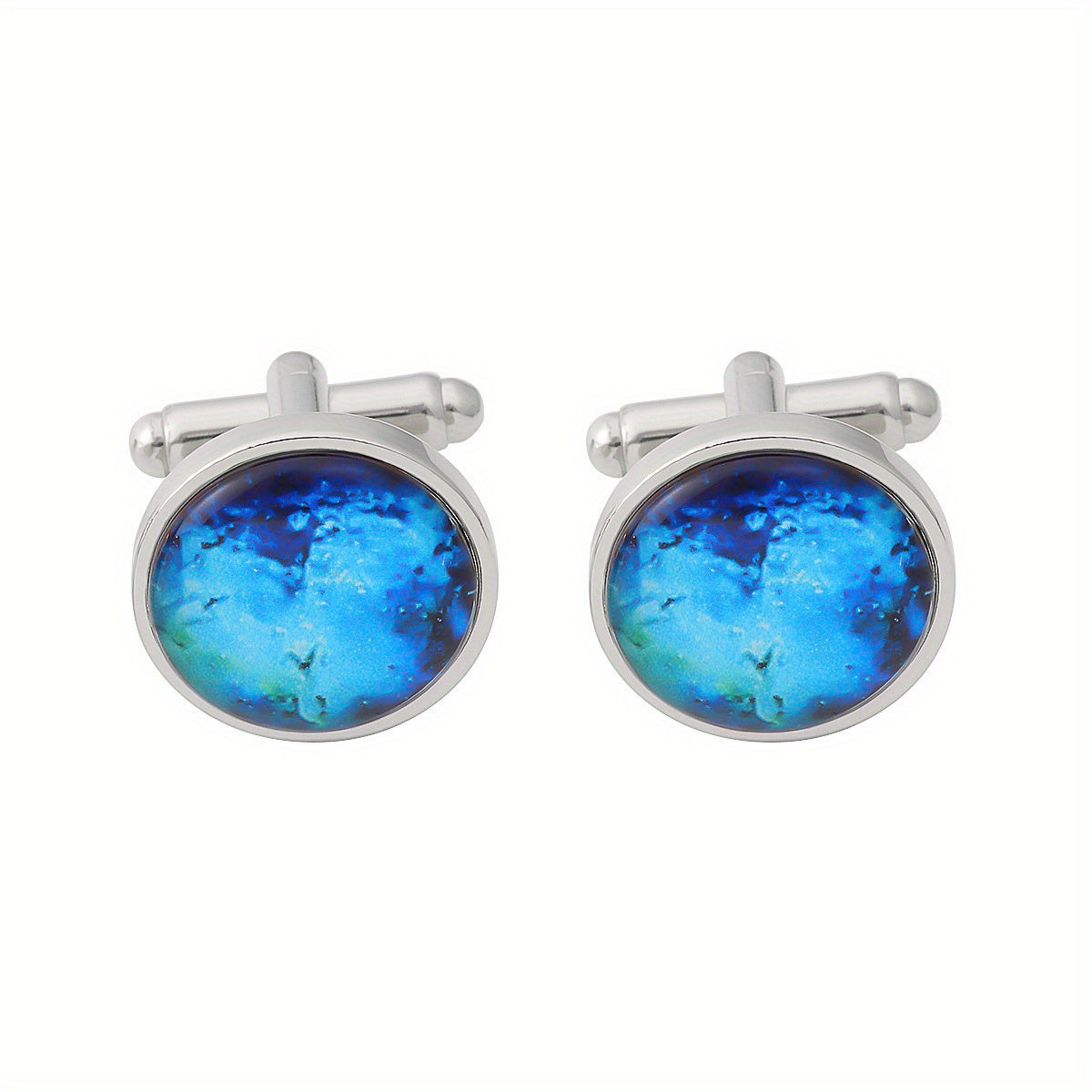 Starry Sky Gemstone Men's Cufflinks Metal Decorative Accessory