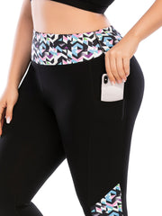 Geometric Print Yoga Sports Leggings - Medium Stretch