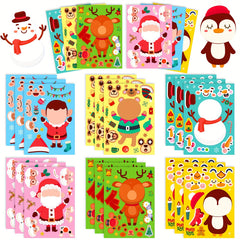 3pcs Christmas Face Changing Stickers Santa Claus DIY Waterproof Stickers
