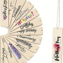 100pcs Wood Blank Bookmarks DIY Wooden Craft Bookmark Rectangle Shape