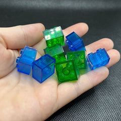 20pcs Transparent ABS 2x2 Building Blocks MOC High Brick Bricks in 6 Colors