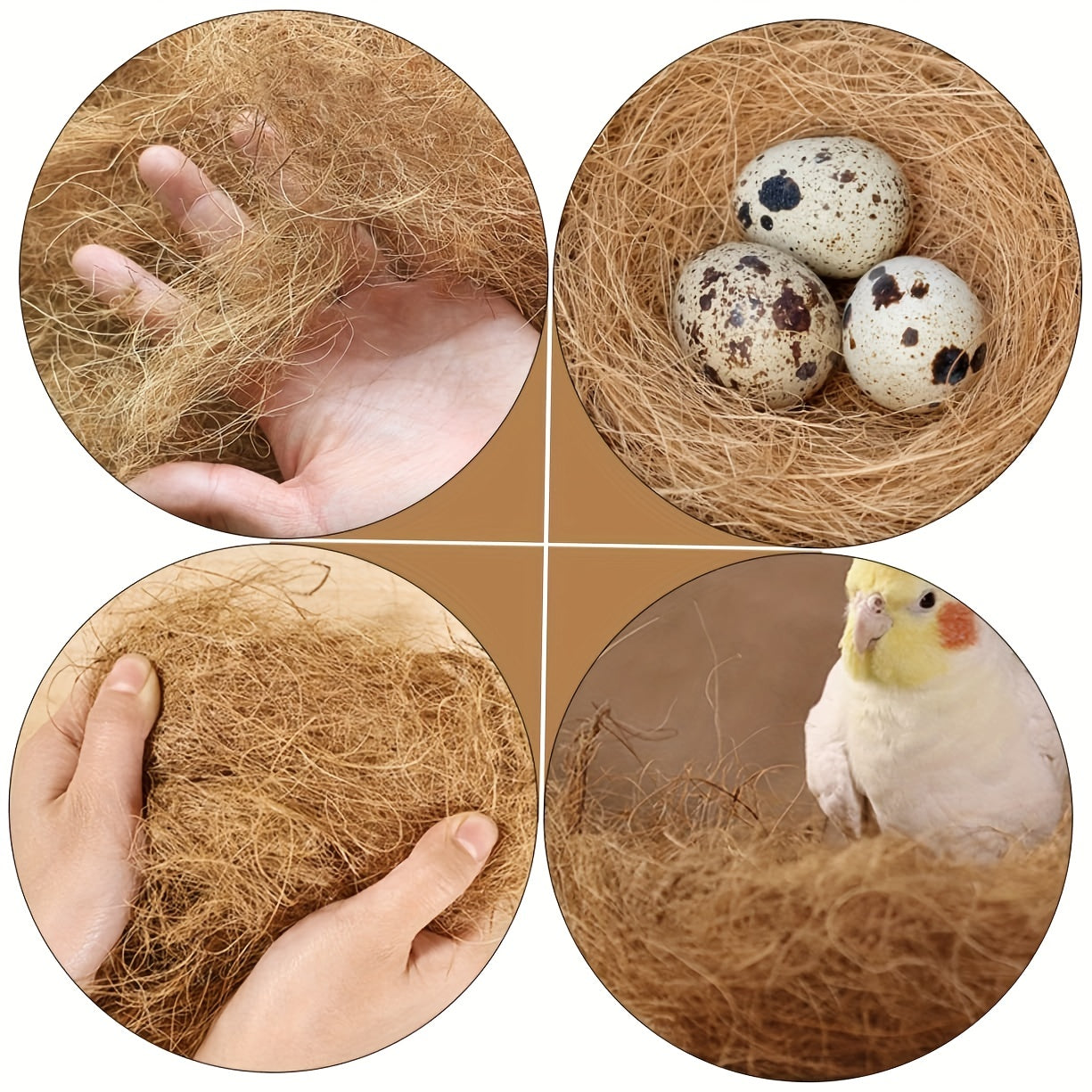 500g Natural Coconut Fiber for Bird Nest Palm Silk Lining Small Bag Nest Carpet