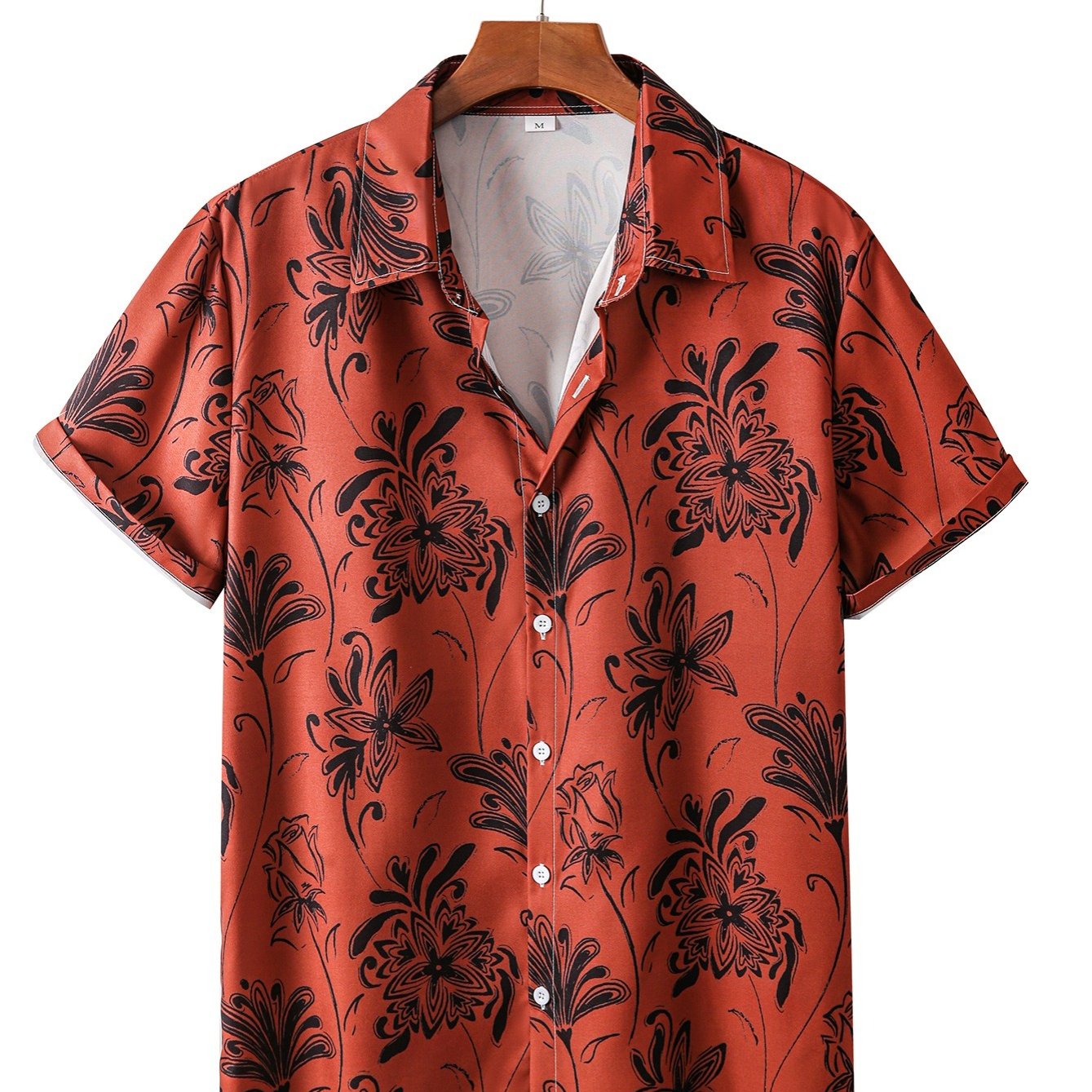 Men's Botanical Print Casual Resort Shirt