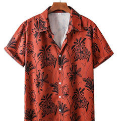 Men's Botanical Print Casual Resort Shirt