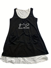 Tank Dress Set Women's Plus Casual Two Piece Set