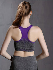 Striped Running Fitness Sports Yoga Bra Racer Back