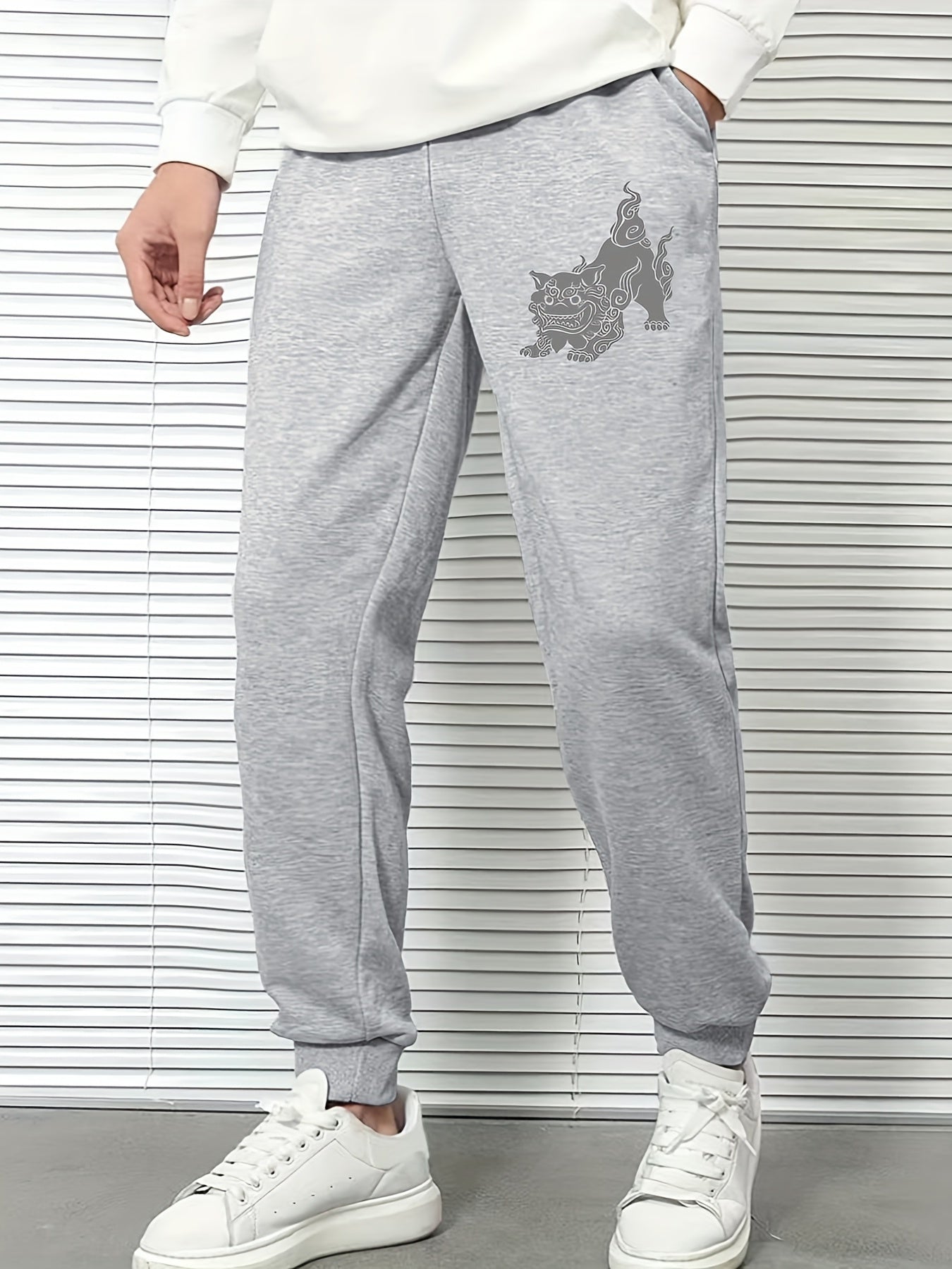 Chinese Lion Men s Joggers Drawstring Trousers