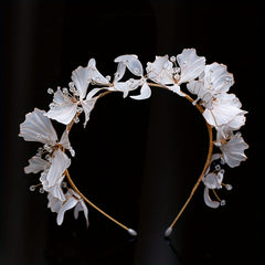 Bohemian Flower Bridal Headband with Sparkling Accents