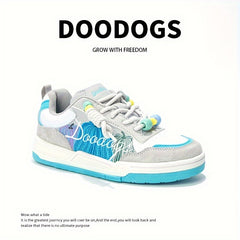 DOODOGS Girl's Skate Shoes Comfy Non Slip Casual Lace Up Sneakers
