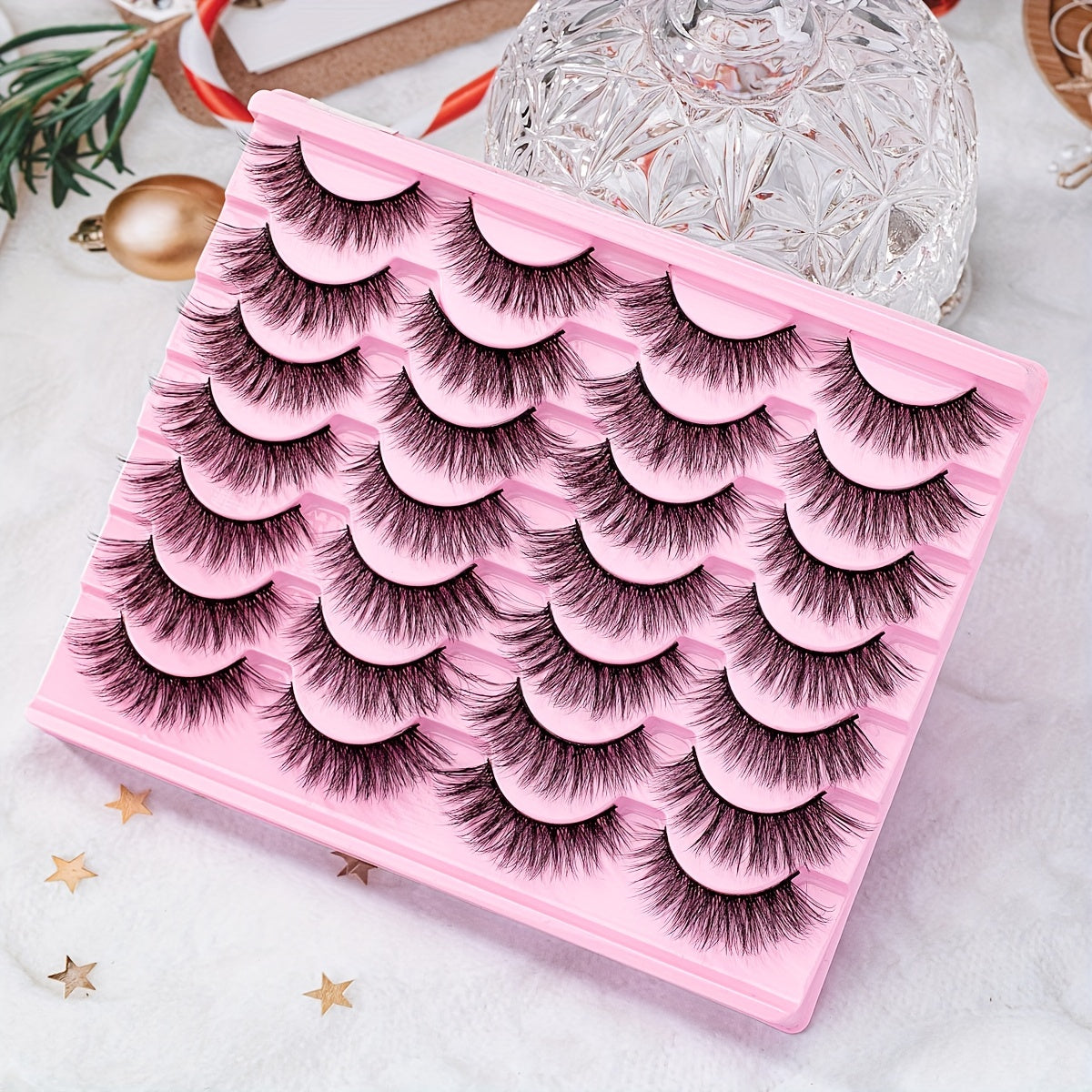 14 Pairs 3D Faux Mink False Eyelashes - Dramatic Cat Eye Look