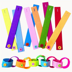 Colorful Felt Cloth Fastening Toy Button Bracelets for Kids Educational Toy