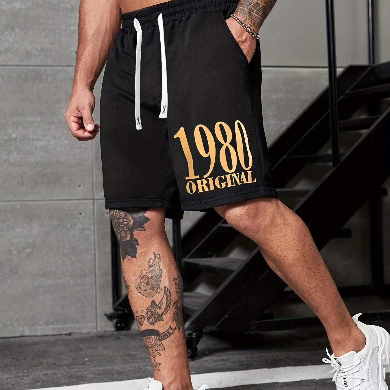 Men's 1980 Print Shorts Casual Stretch Drawstring Shorts