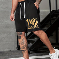 Men's 1980 Print Shorts Casual Stretch Drawstring Shorts