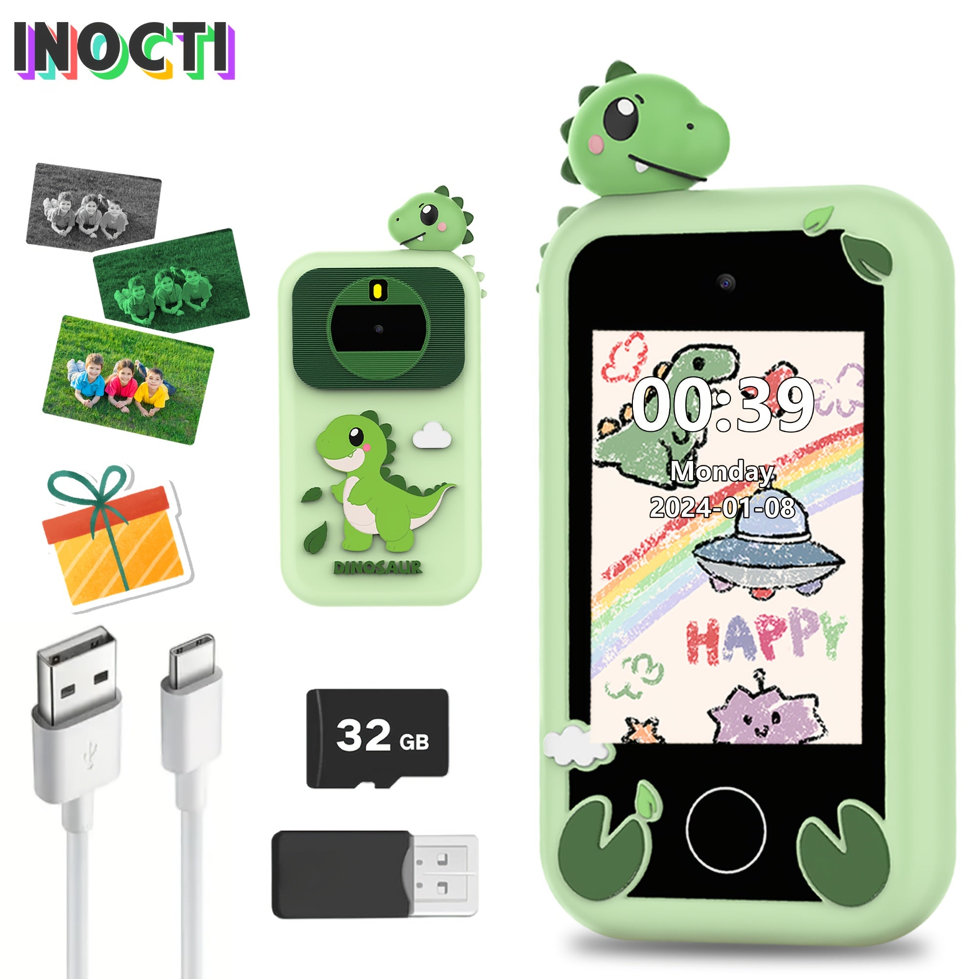 INOCTI Kids Smart Phone for Girls Educational Toy, Christmas Birthday Gift