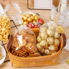 100pcs Transparent Snack Bags + Twist Ties for Cookies, Candy, Party Gifts