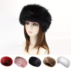 Faux Fur Headband Stretch Winter Ear Warmer Earmuff Ski Hat