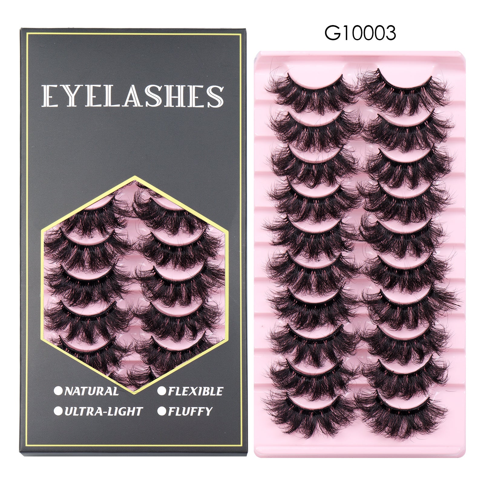 10 Pairs Fluffy False Eyelashes Curling 3D Grafting A Type
