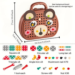204pcs Kids Repair Tool Set Pretend Play Screw Disassembly Toys ABS Material