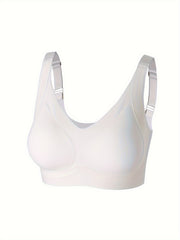 Solid Seamless Wireless Bra Breathable & Soft Push Up Bra Women's Lingerie
