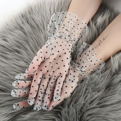 Sun Protection Mesh Gloves Short Summer Wedding Dressing Gloves