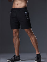Men's Loose Solid Shorts Pockets Active Breathable Drawstring Outdoor Workout