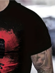 Warrior Pattern Print Men's Short Sleeve T-shirt