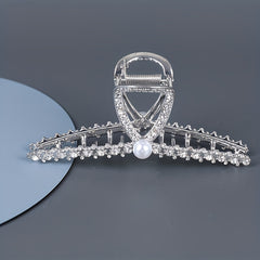 2pcs Pearl Rhinestone Claw Clips for Girls