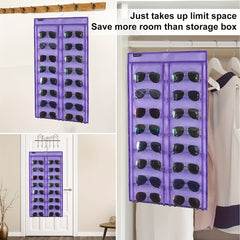 Dual Sided Hanging Sunglasses Organizer Wall Eyeglass Holder Sunglass Rack