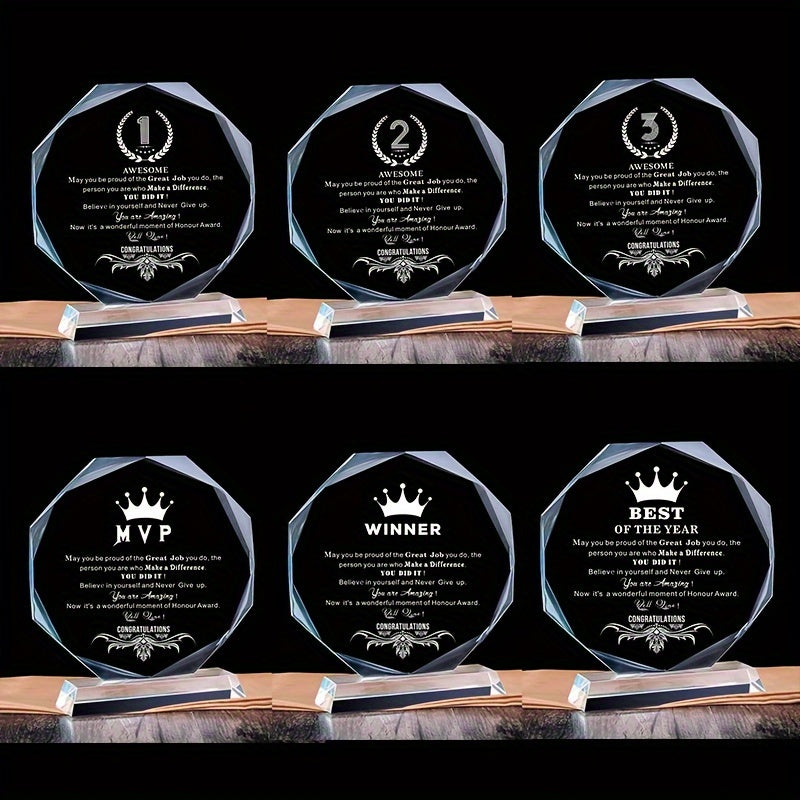 Transparent Trophy Awards With Case Personalized Engraved Medals 3.9in 4.7in