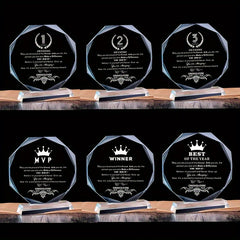 Transparent Trophy Awards With Case Personalized Engraved Medals 3.9in 4.7in
