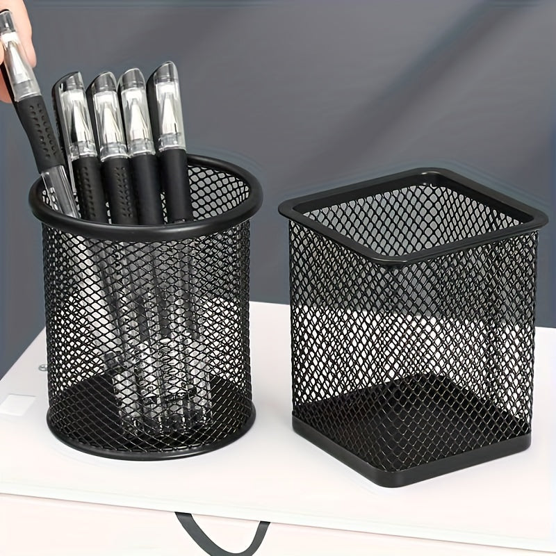 Iron Hollow Desktop Storage Pen Container Student Office Stationery