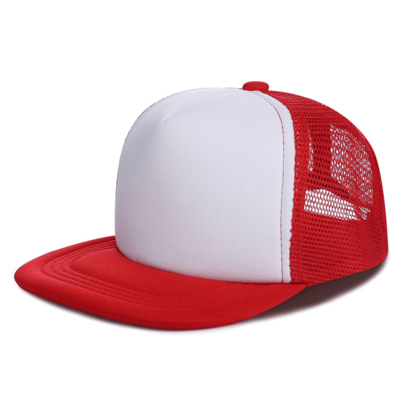 Solid Casual Flat Brim Mesh Hat