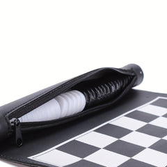 Portable Chess Puzzle Game Set - Two In One Travel Chessboard Game