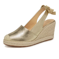 Closed Toe Bandage Espadrille Wedges Sandals for Women