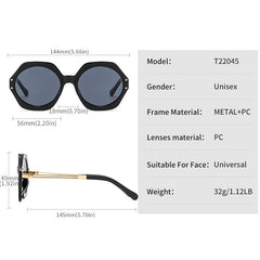 Hexagonal Colorful Glasses Frame Leopard Gradient Eyeglass Frame