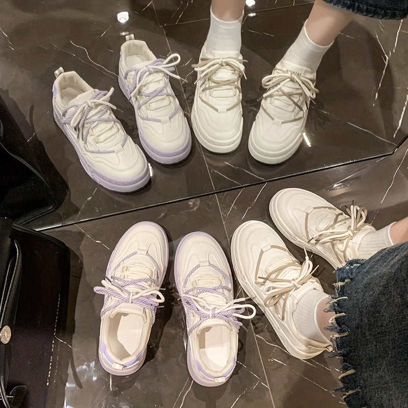 Women's Platform Skate Shoes Low Top Sneakers Comfortable Outdoor Shoes