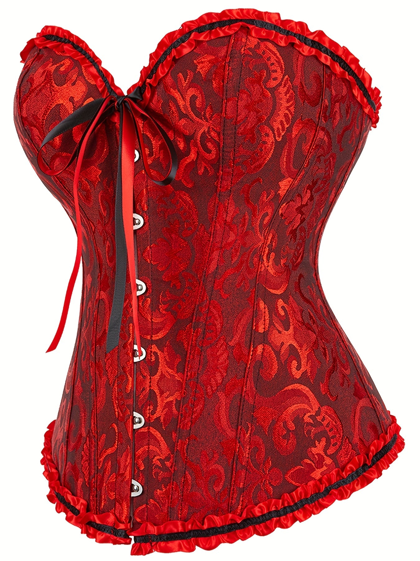 Baroque Jacquard Frill Trim Corset