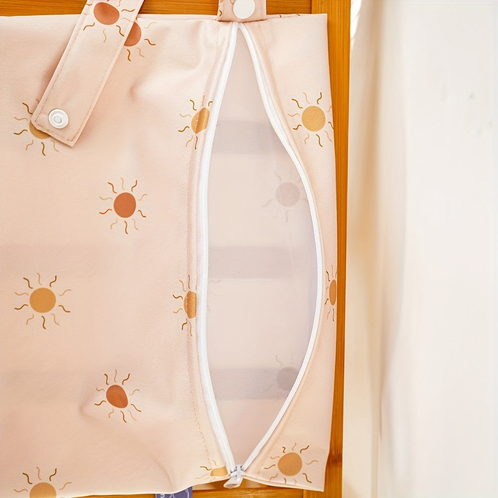 3pcs Sun Print Wet Dry Bag Portable Diaper Bag Menstrual Pad Mini Storage Bag