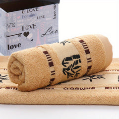 Bamboo Fiber Hand Towel Absorbent Jacquard 13x29in Soft Face Wash Towel