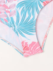 Girls Swimsuit 2pcs Long Sleeve T shirt & Skirts Tropical Floral Print