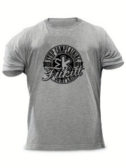 Men's Complaining Print T-shirt Stretch Crew Neck Tee