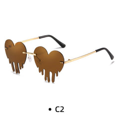 Rimless Heart Sunglasses Unique Sun Glasses