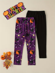 Girls 2 Pack Halloween Knitted Leggings Set