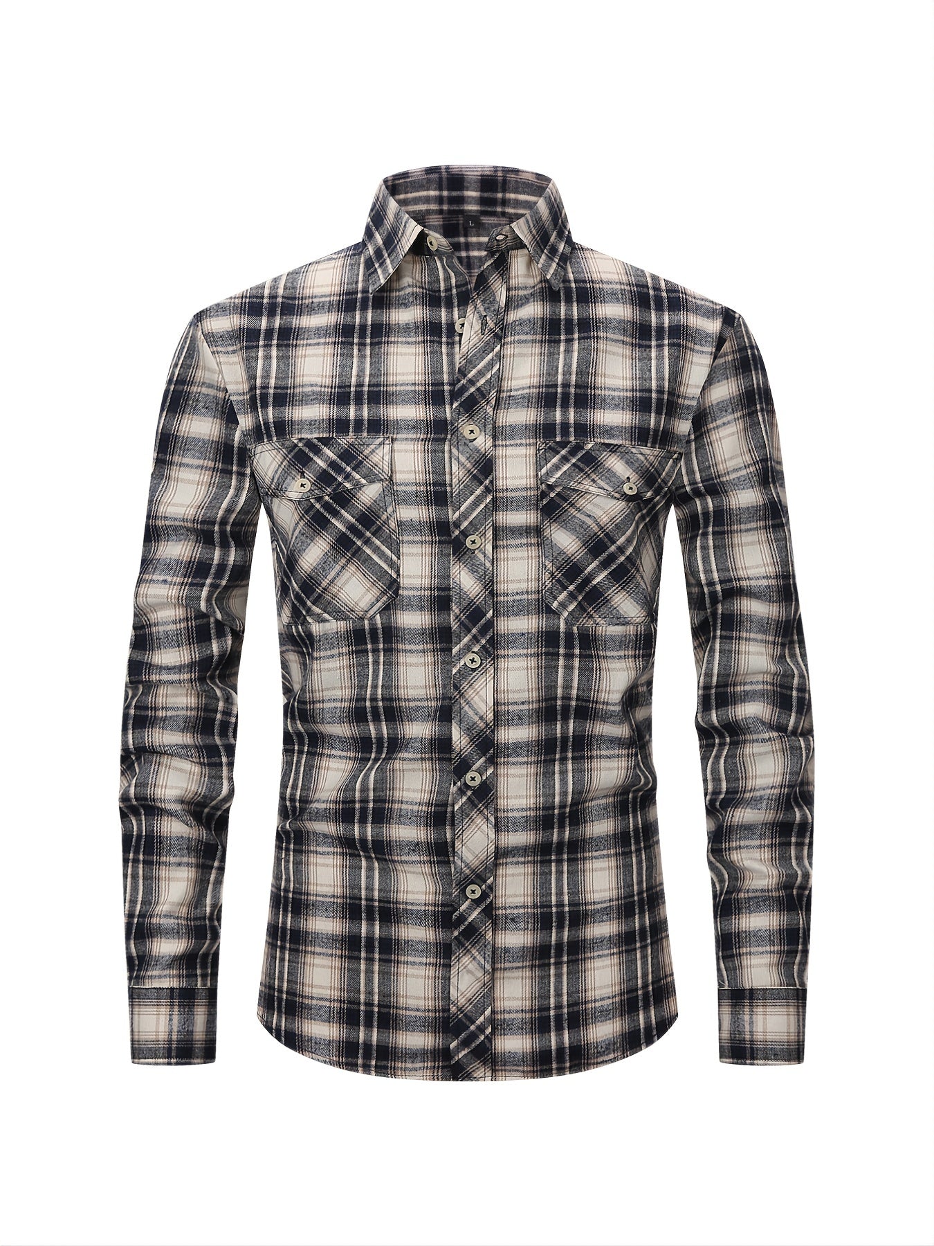 Men's Plaid Button Down Long Sleeve Shirts